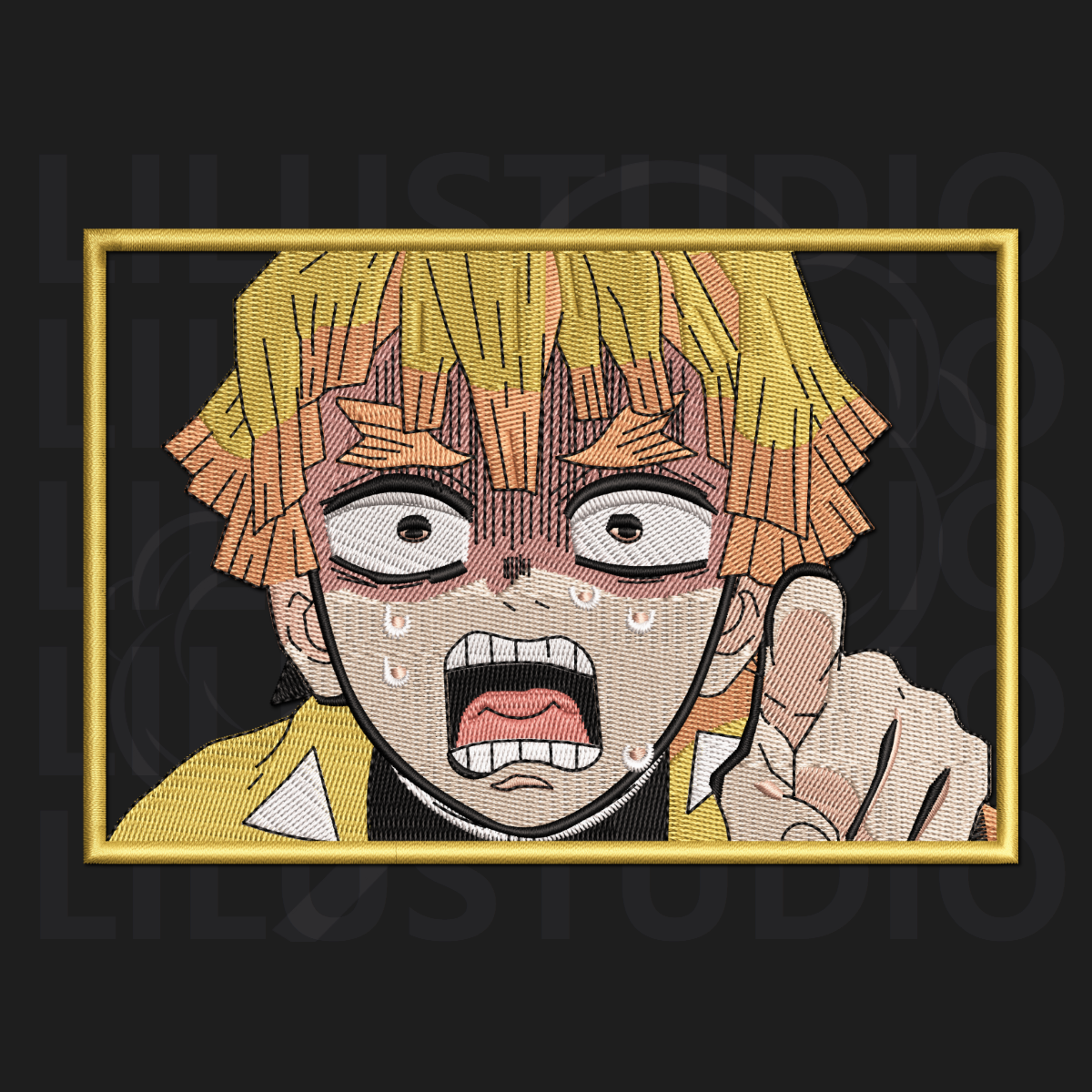 Embroidery Design for Zenitsu Agatsuma Demon Slayer character
