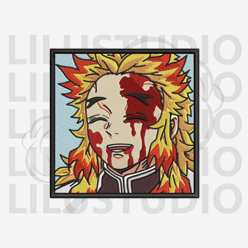 Embroidery Designs for Kyojuro Rengoku Demon Slayer character | LiluStudio