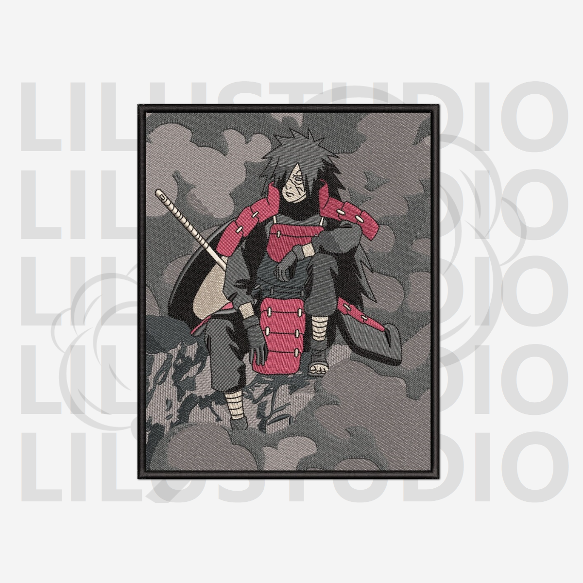 Embroidery Design for Madara Uchiha Naruto character