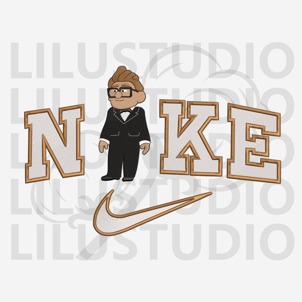 Embroidery Design for Carl Fredricksen Up character