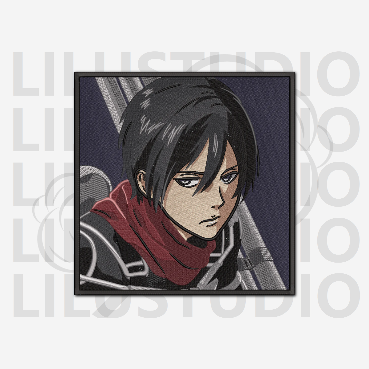 Embroidery Designs for Mikasa Ackerman Attack on Titan character