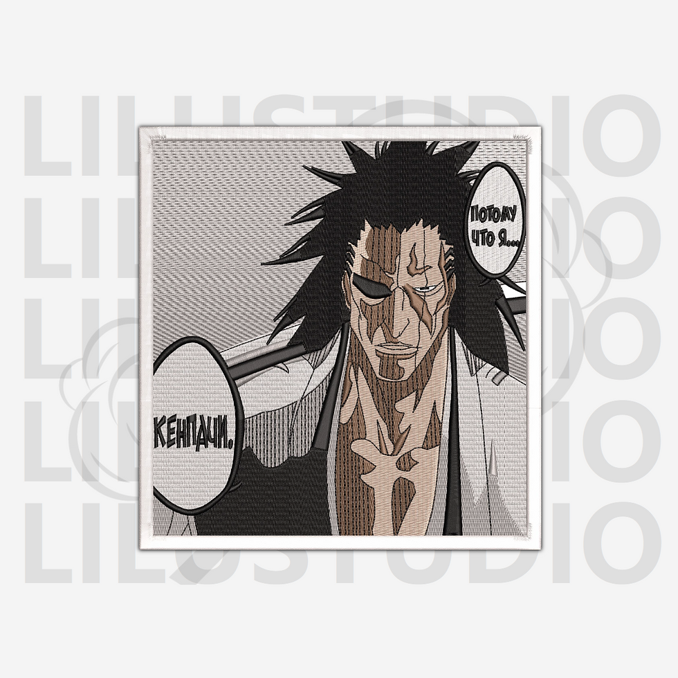 Embroidery Design for Kenpachi Zaraki Bleach character