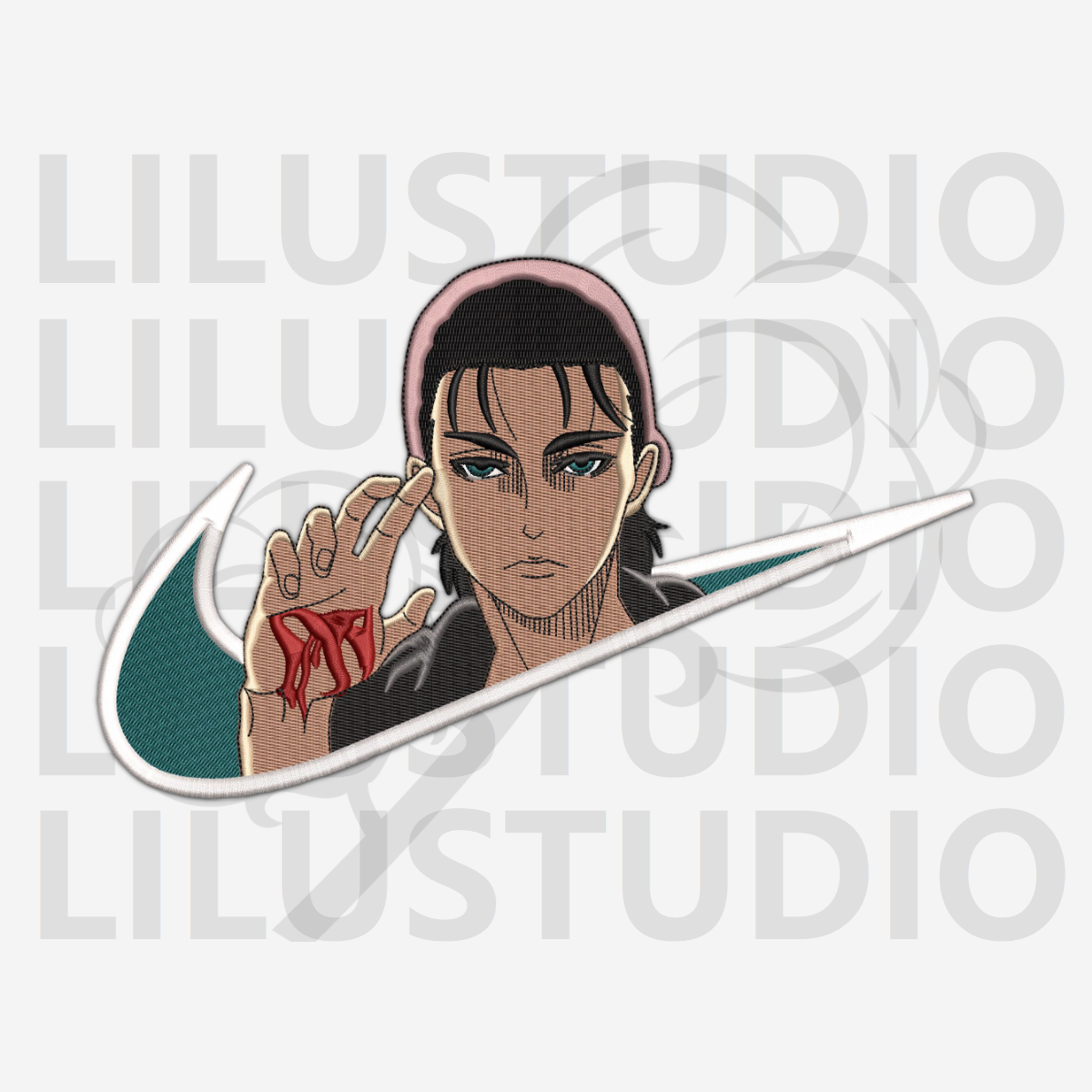 Embroidery Designs for Eren Yeager Attack on Titan character