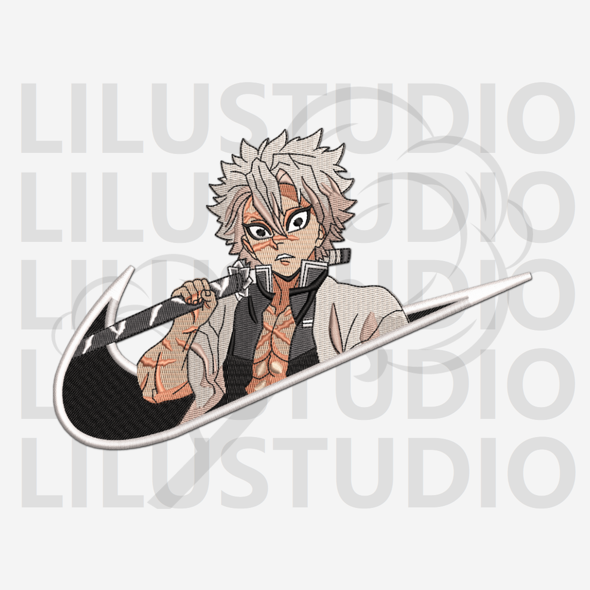 Embroidery Design for Sanemi Shinazugawa Demon Slayer character