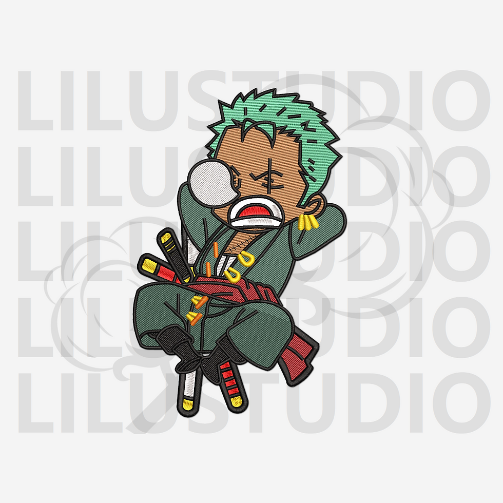 Embroidery Designs for Roronoa Zoro One Piece character