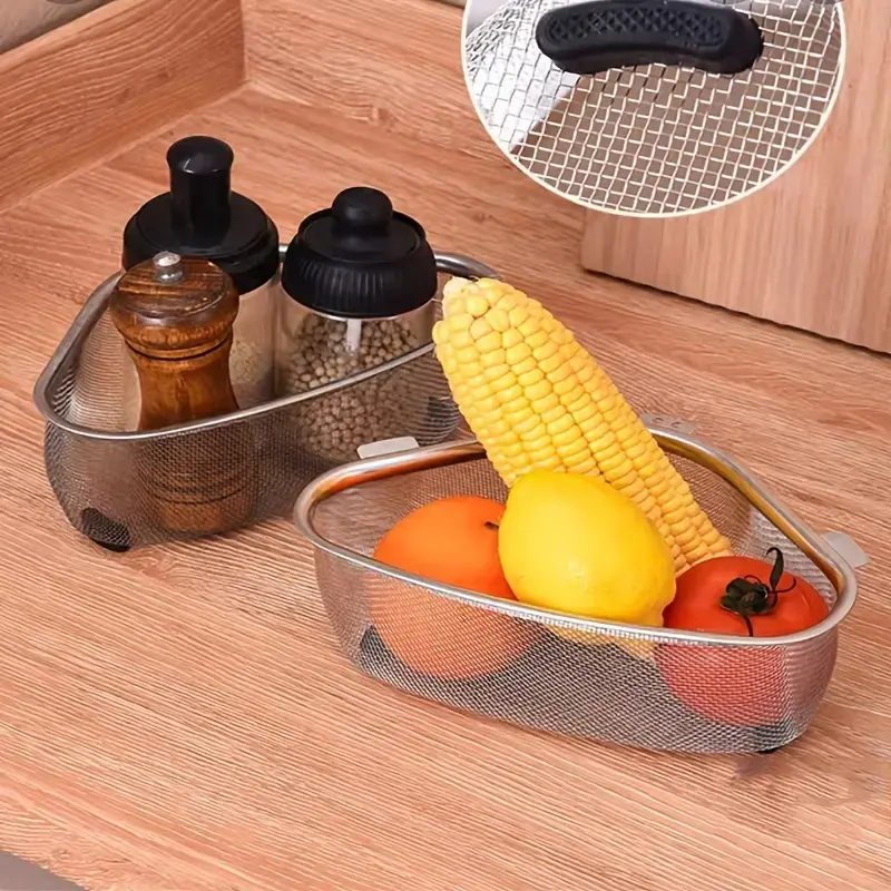 Thumbnail: Triangular Stainless Steel Sink Drainer Basket (1PC)