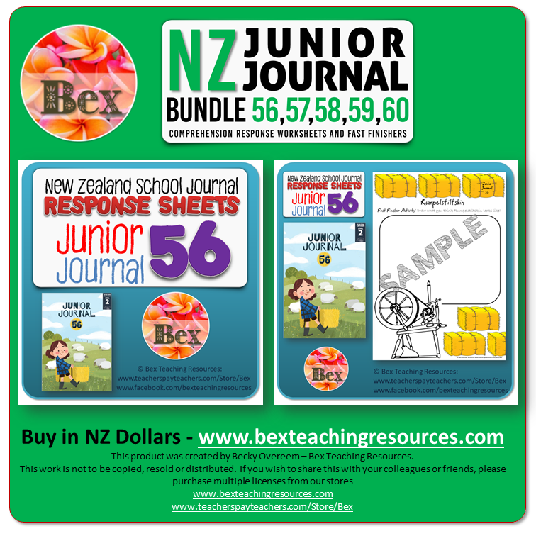 Thumbnail: NZ Junior Journal Bundle 56-60 - Reading Responses