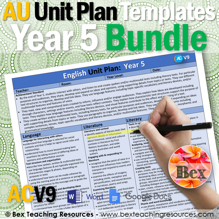 Thumbnail: Australian Unit Plan Templates - Year 5 - V9