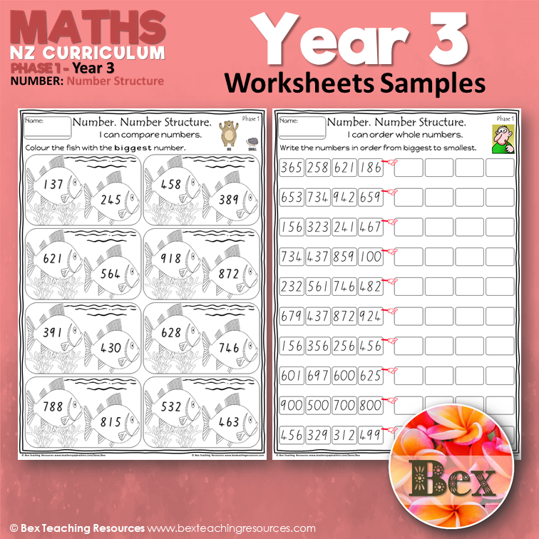 Thumbnail: NZ Maths - Year 3 - NUMBER - Number Structure - Bex
