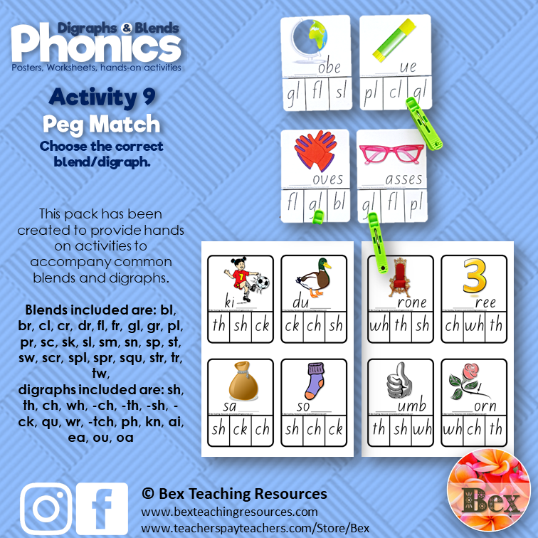 Thumbnail: Phonics Blends  and Digraphs Pack