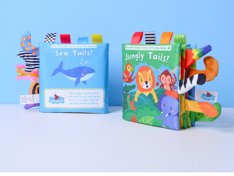 Thumbnail: Premium 3D Animal Tails Sensory Cloth Book | Crinkle Paper & Early Learning