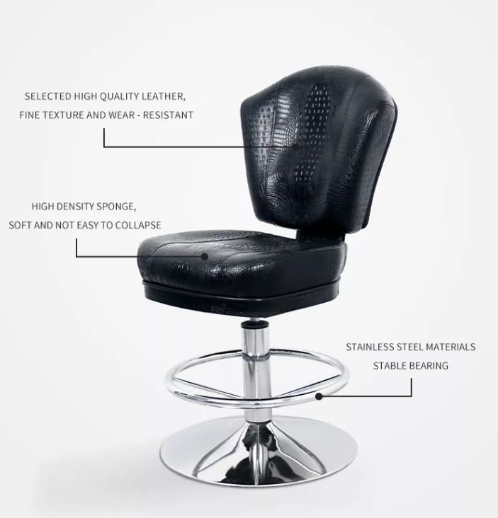 Thumbnail: 4 x SS Base Adjustable Leather Casino Chairs