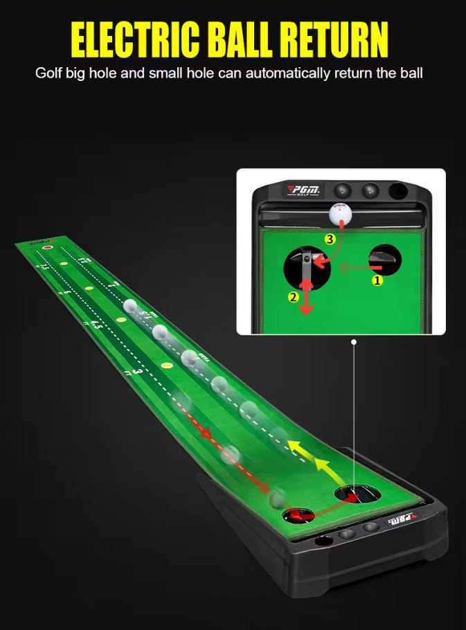 Thumbnail: Golf Putting Mat with Automatic Ball Return & Anti-Slip Base