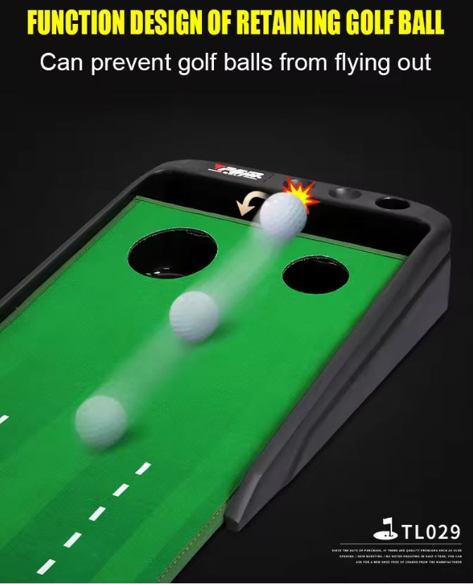 Thumbnail: Golf Putting Mat with Automatic Ball Return & Anti-Slip Base
