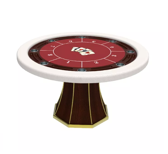 Thumbnail: New Round Wooden Poker Table with Dealer Tray & Cup Holders