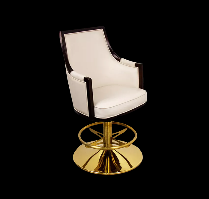 Thumbnail: 4 x Adjustable Backrest Gold Base Casino Table Chairs