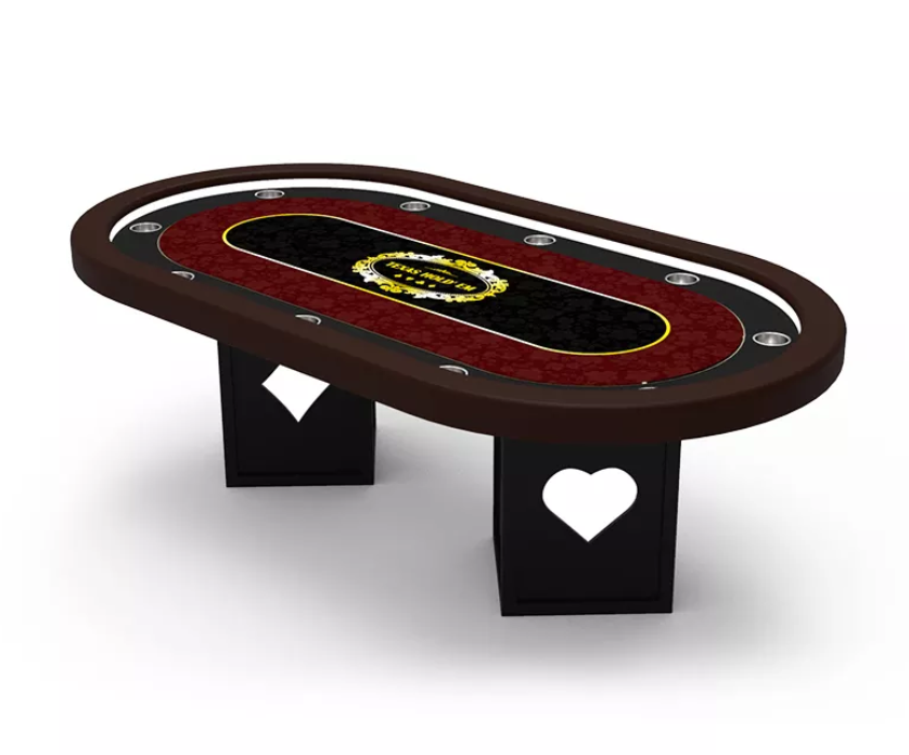 Thumbnail: New 2.6m Style LED Leg PU Leather Casino Tables