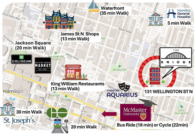 Downtown Hamilton Map Wellington rental property in Hamilton Ontario