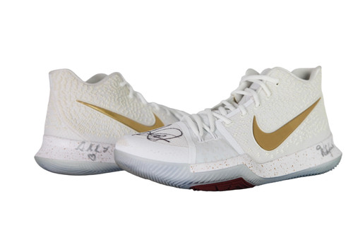 kyrie irving shoes 3 white and gold