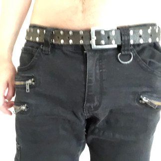 Packing in tight pants, front view