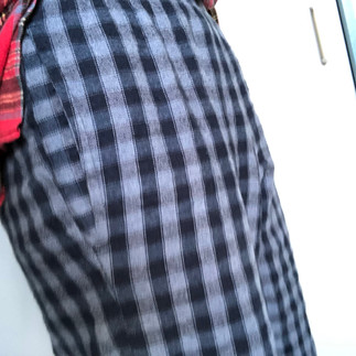 Packing with Monsieur Wiggle in PJs, side view