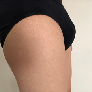 Packing in tight briefs, side view