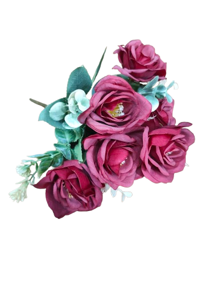 Miniatura: Ramo de Rosas Artificiales x 6Cabezas Largo 29cm