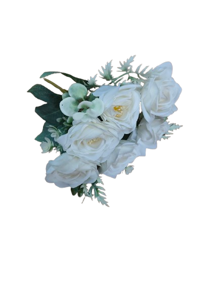 Miniatura: Ramo de Rosas Artificiales x 6Cabezas Largo 29cm