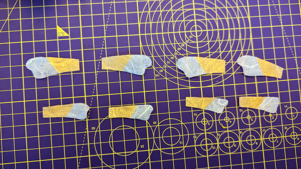 Photograph of completed goldfish lantern bookmark fins
