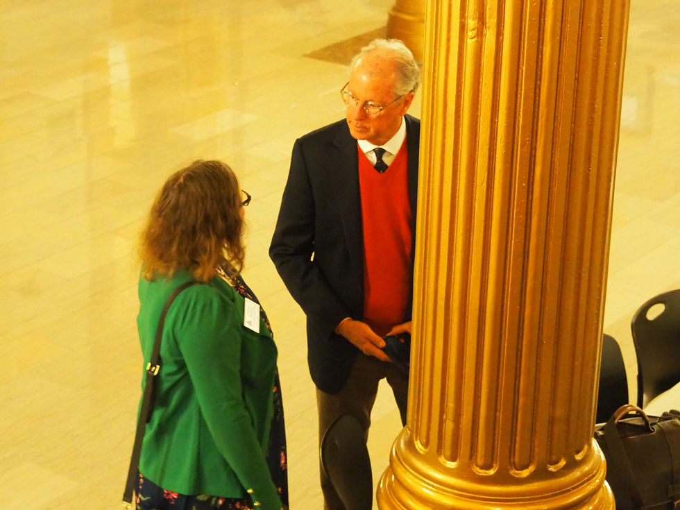 Former Emporia State University President Ken Hush was spotted at the Kansas Statehosue in January. (Photo by Tim Carpenter/Kansas Reflector)
