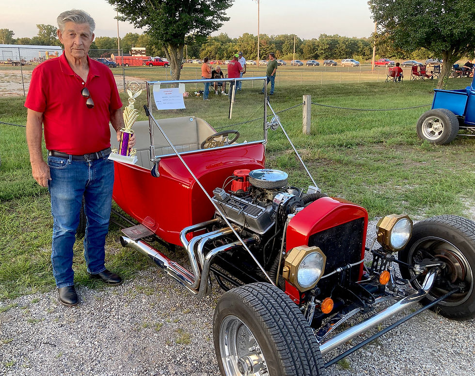 The People's Choice trophy went to Ed Perry, Mapleton, and his '23 Ford T-bucket coupe.