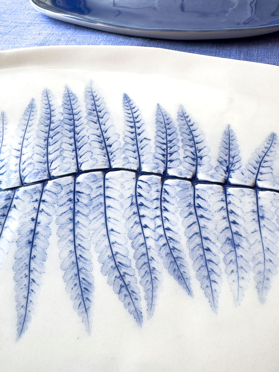 Thumbnail: Pressed Indigo Fern Medium Platter