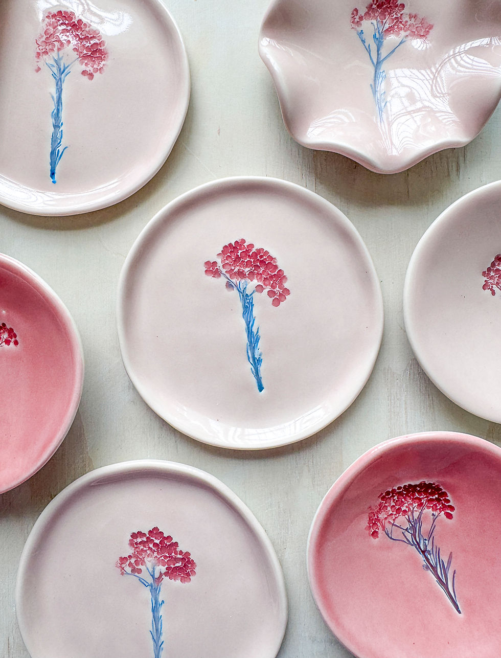 Thumbnail: Pink Pressed Yarrow Trinket Dish