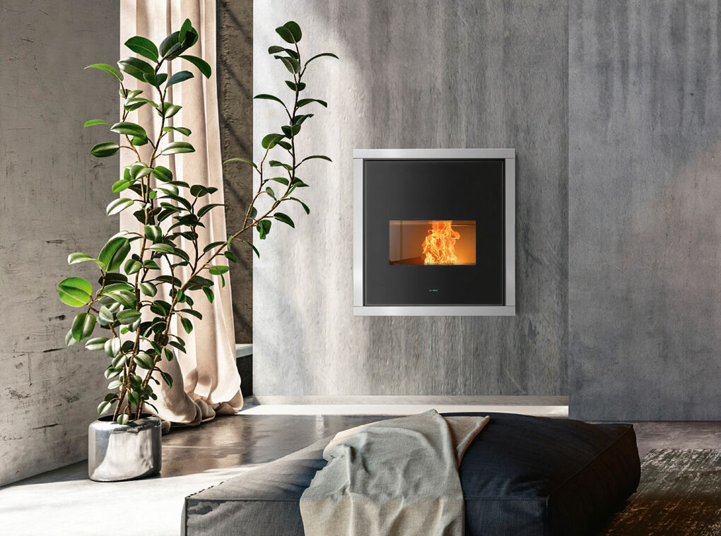 PFP160 Glass Wood Pellet Inset Room Boiler/Heater