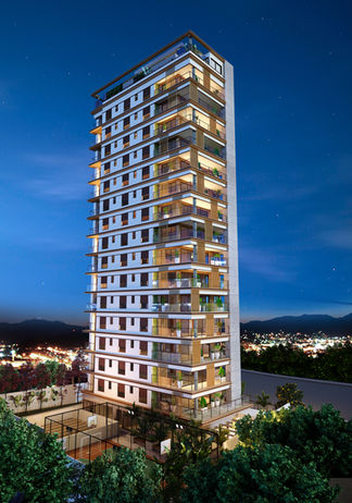 Palmas Residencial Fachada Exuberante com vista para a Serra da Cantareira