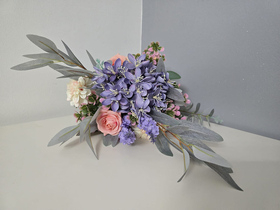 Our artificial Queen Elizabeth bouquet of  handtied flowers 