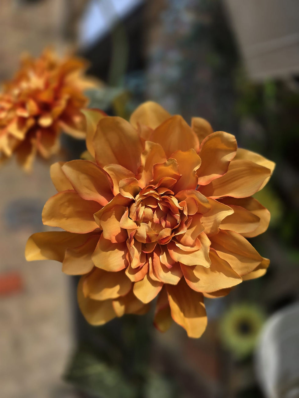 artificial Rustic yellow chrysanthemum dahlia stem 
