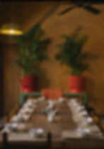 Handcrafted ceramic planters by Casa Alfarera displayed at the Oscar de la Renta event in the Colonial City.
