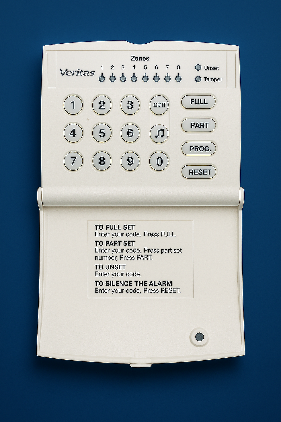 panel with blue background