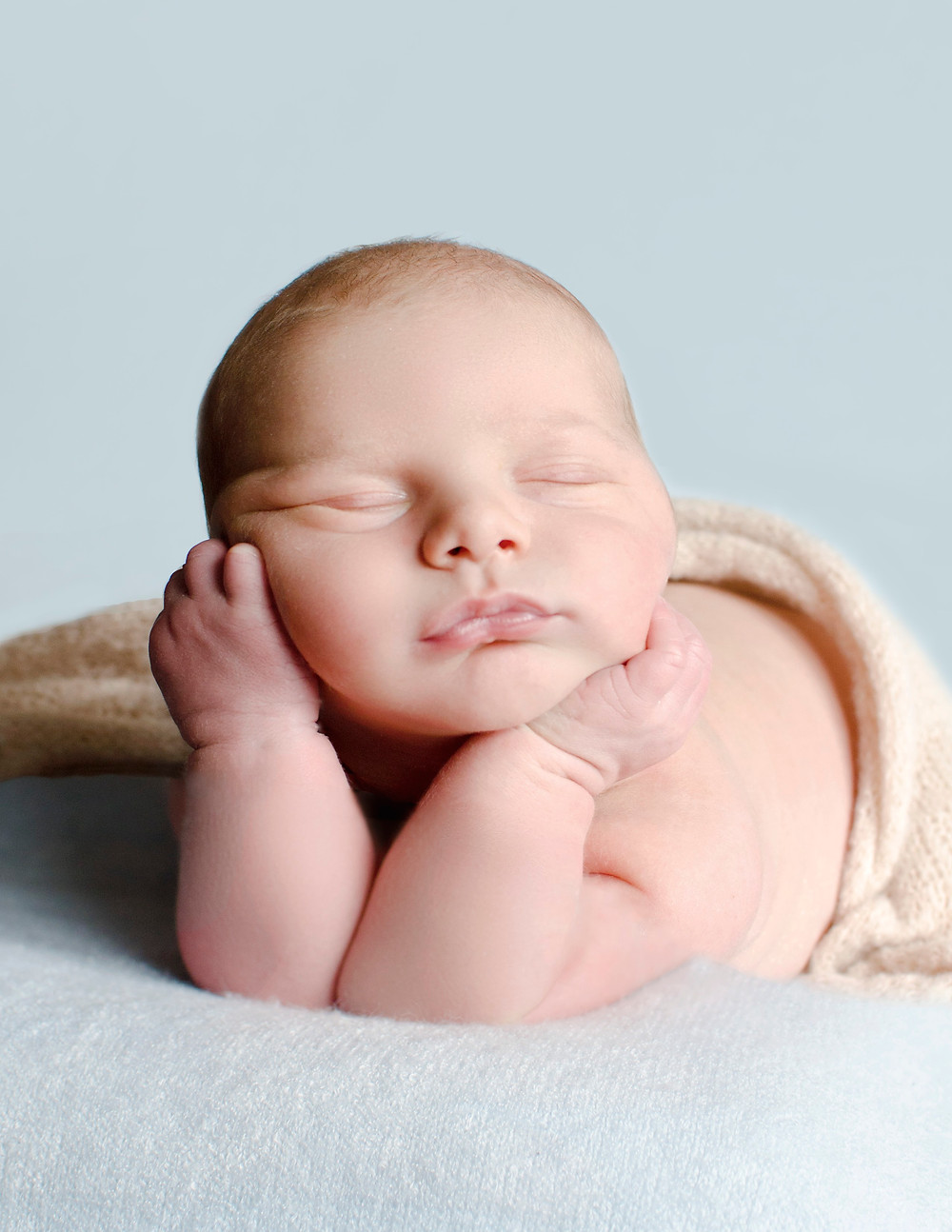 Ben, 10 days old sleeping soundly. Half Froggy composite shot