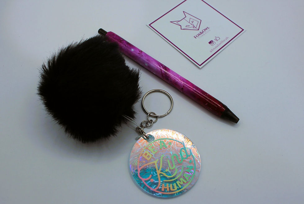 Product: Black Kind Keychain + Pen Set