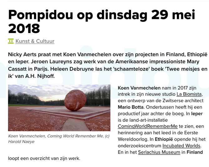 Koen Vanmechelen on Pompidou, Klara