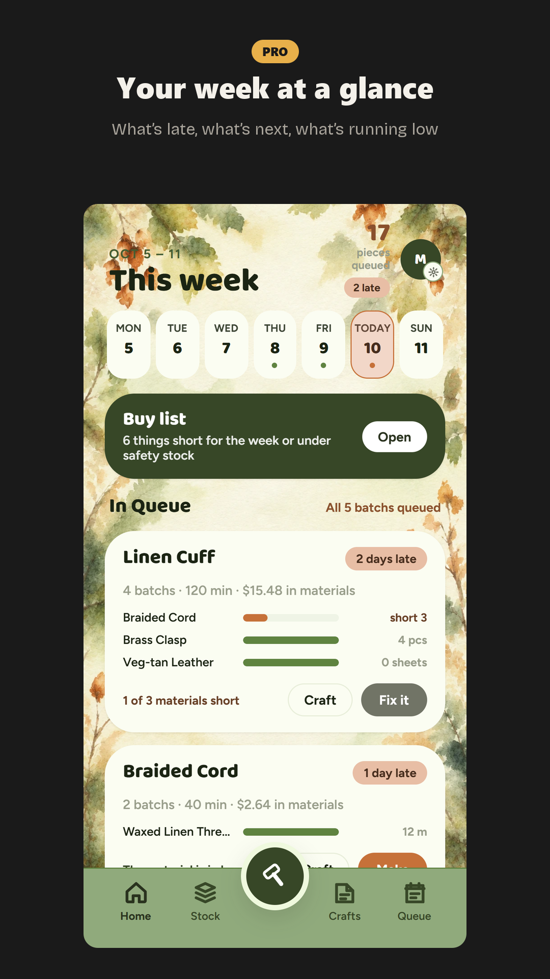 CraftAlley: Your week, at a glance