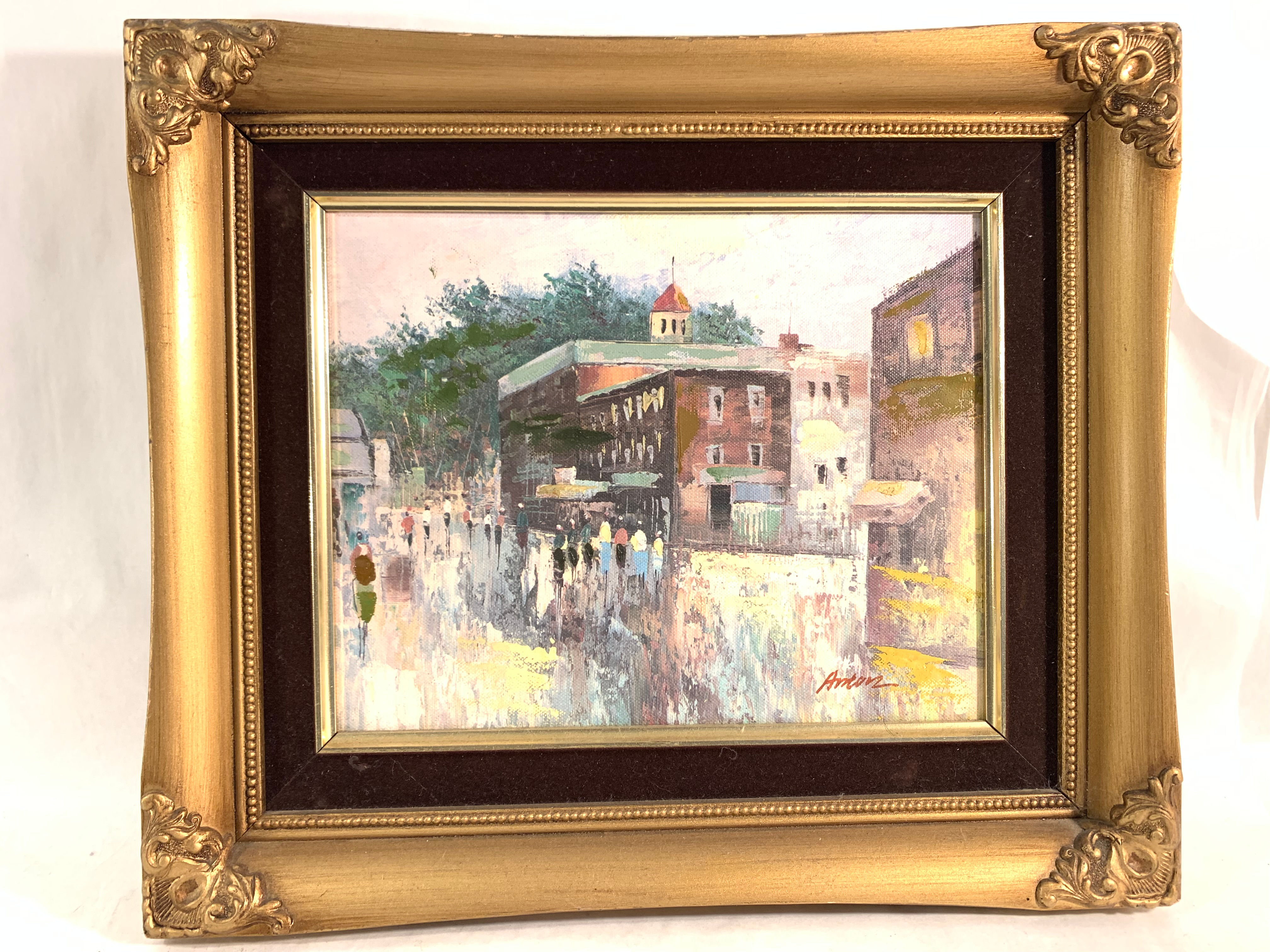 Anton Sipos Signed Hand Embellished Giclée Print on Canvas Board 10" x 8" Framed