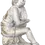 Miniatura: Figura decorativa de persona sentada en posición reflexiva con acabado blanco y dorado