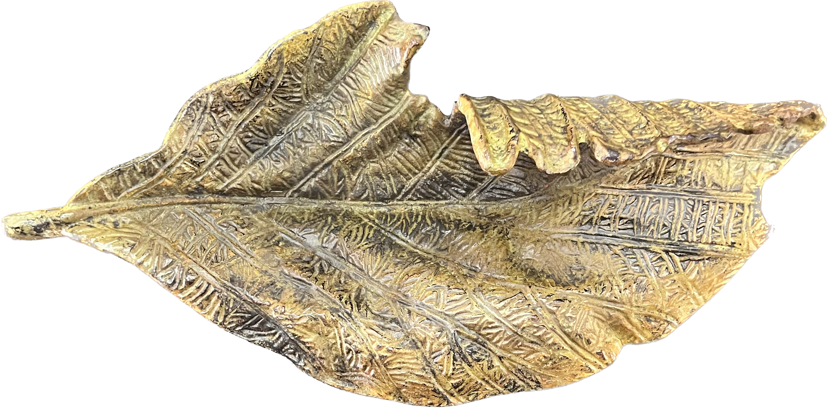 Centro de mesa en forma de hoja fabricado en resina