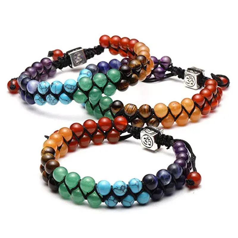 Double Layer 7 Chakra Bracelets - Beautiful!