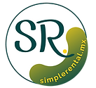 El logo tiene un S de Simple y una R de Rental, y el sitio web www.simplerental.mx