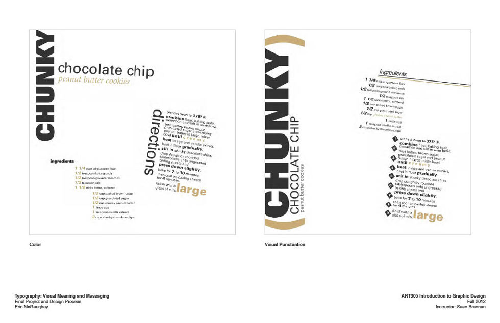 Sean Brennan - Teaching Portfolio - Typography I student course work.