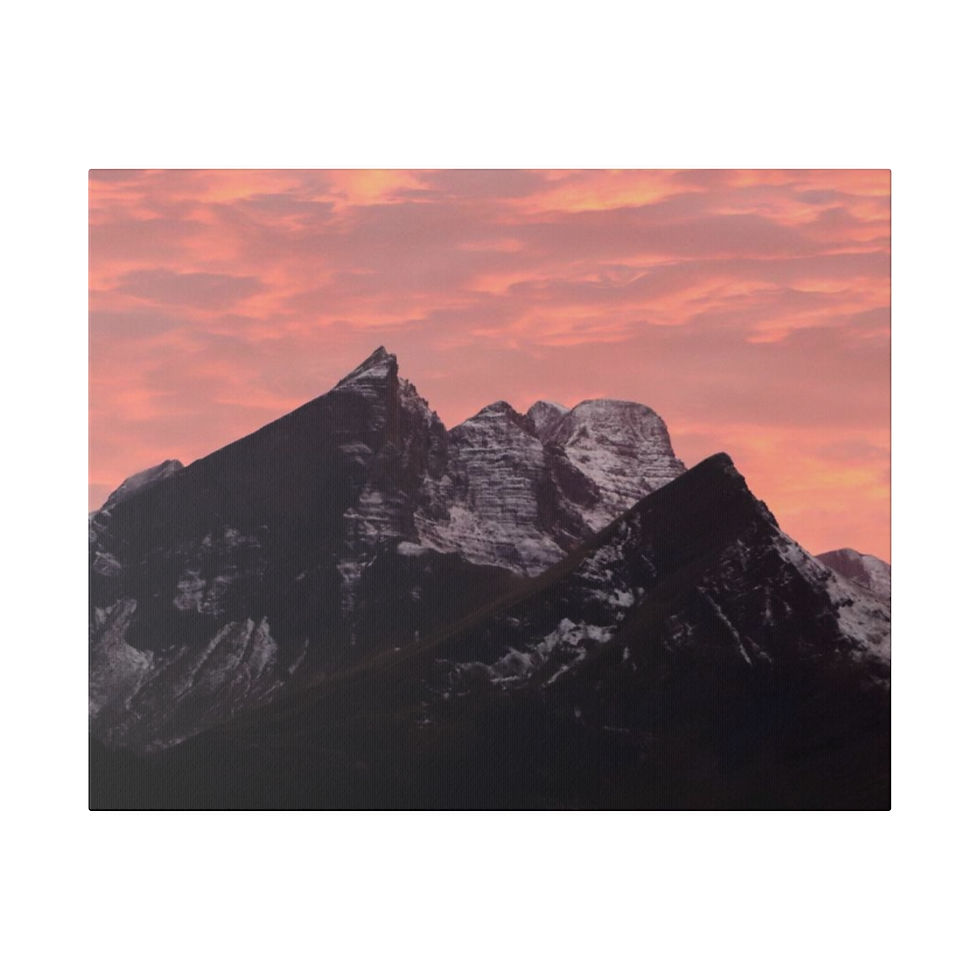 Thumbnail: Swiss Pink Sunset on Matte Canvas, Stretched